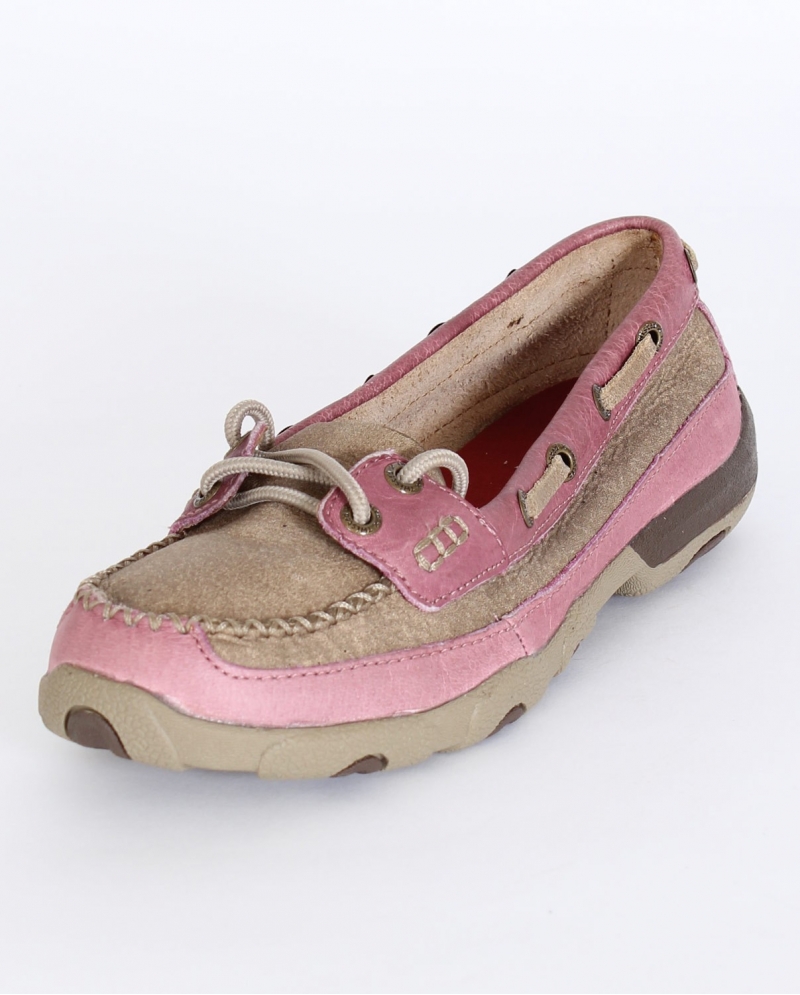 pink driving mocs