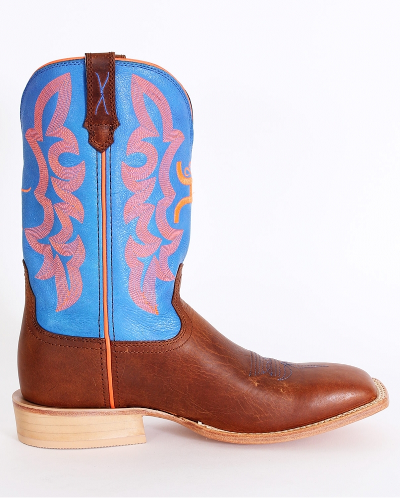 blue and orange cowboy boots