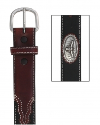 Boys' Black And Brown Longhorn Belt