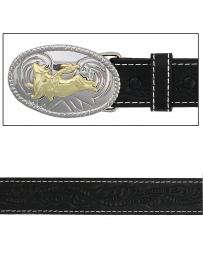 Boys' Tooled Belt With Bull Buckle
