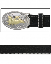 Boys' Tooled Belt With Bull Buckle