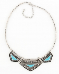 Rock 47® Collection by Montana Silversmiths® Points Of Aztec Turquoise Collar Necklace