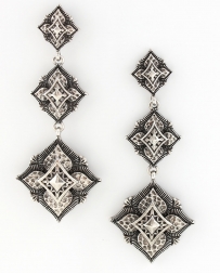 Rock 47® Collection by Montana Silversmiths® Vintage Kitsch Triple Diamond Shaped Flower Earrings