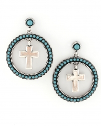 Rock 47® Collection by Montana Silversmiths® Rocks And Roll Turquoise Halo Earrings