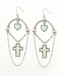 Rock 47® Collection by Montana Silversmiths® Vintage Kitsch Looped Chains With Cross Earrings