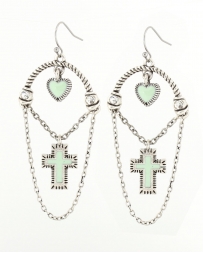 Rock 47® Collection by Montana Silversmiths® Vintage Kitsch Looped Chains With Cross Earrings