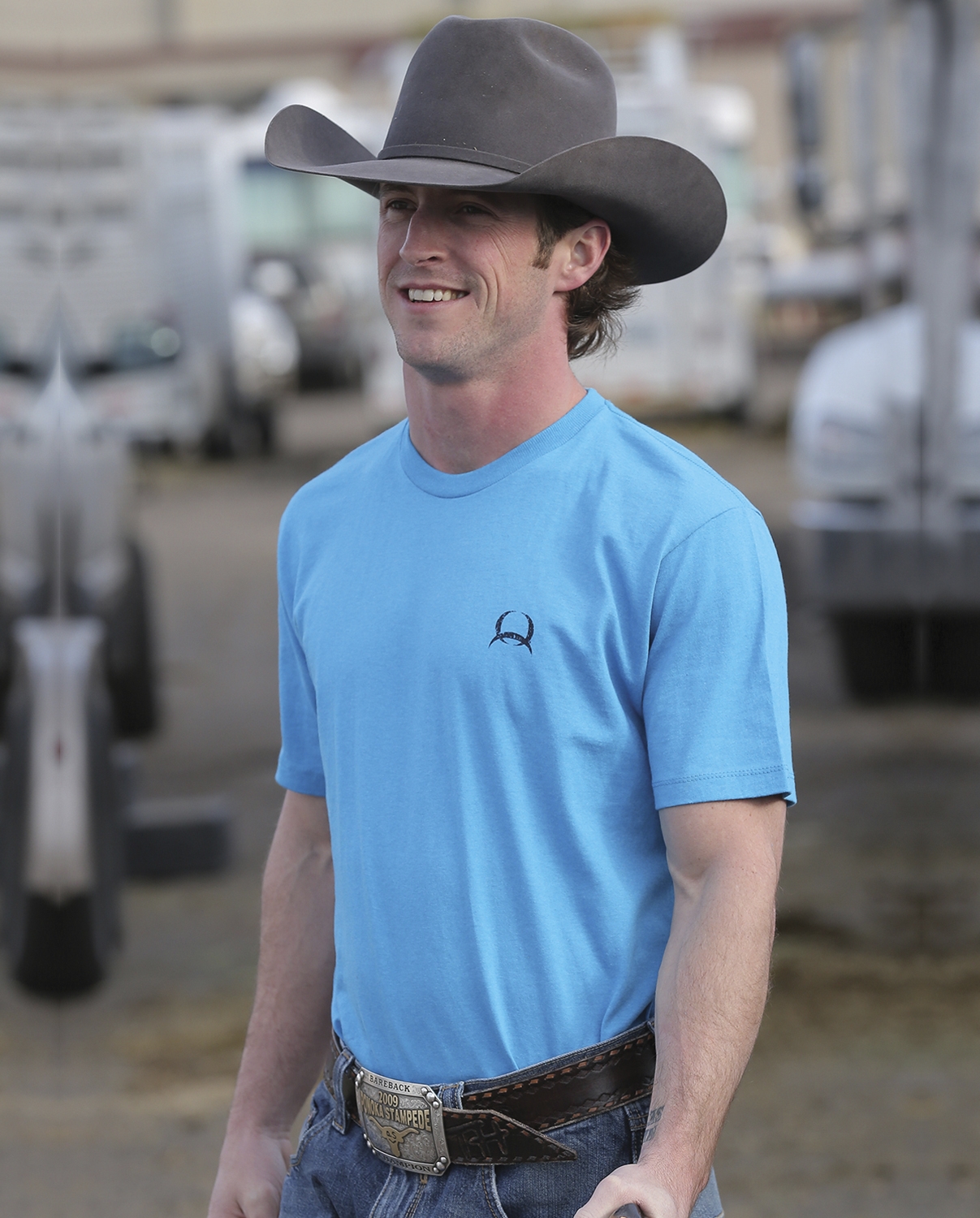 Men's Turquoise Short Sleeve Logo Tee 