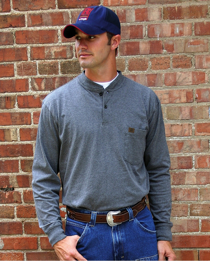 Wrangler Riggs Workwear Men/'s Long Sleeve Henley