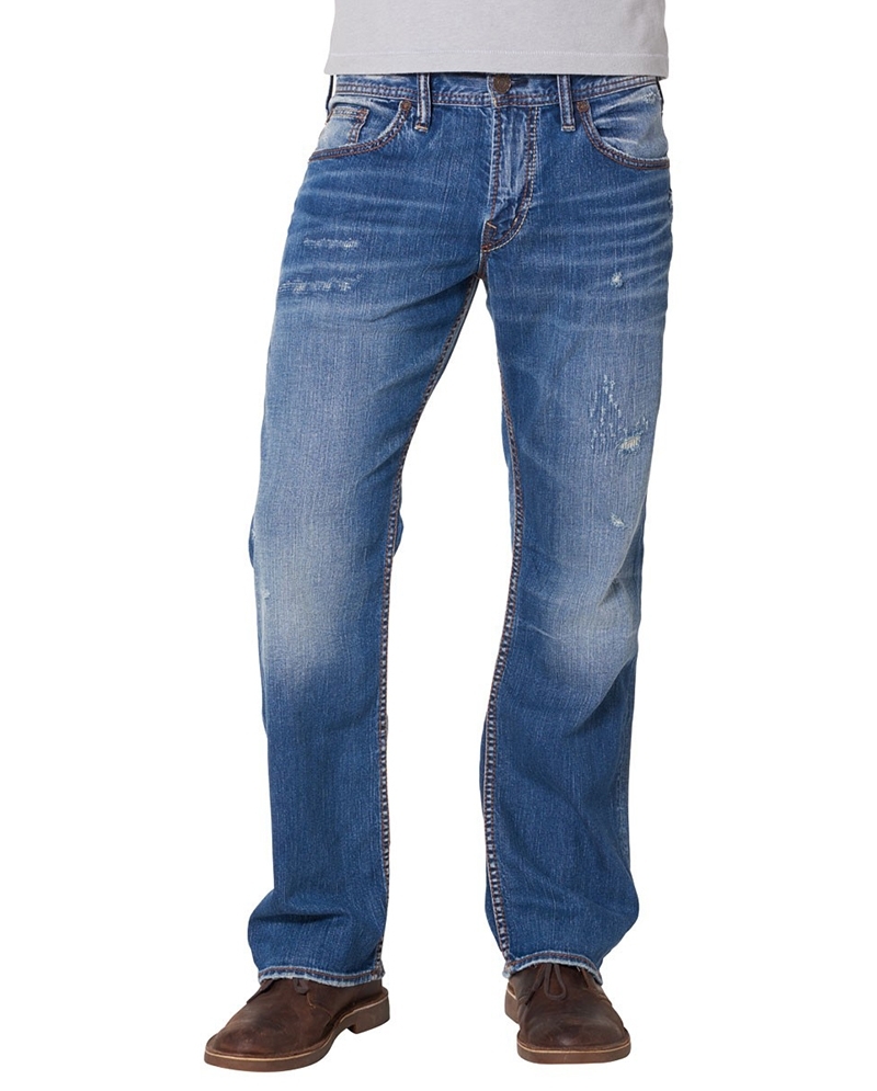 Mens Zac Relaxed Fit Straight Leg Jeans Silver Jeans Co