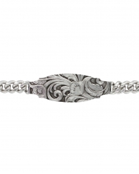 Montana Silversmiths® Ladies' Leathercut Floral Scroll ID Style Bracelet