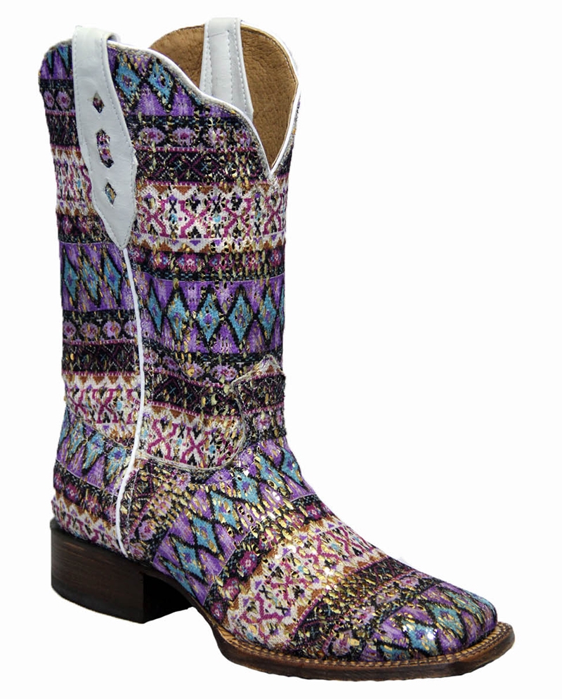purple western boots ladies