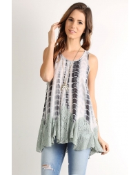 Mystree® Ladies' Raw Edge Lace Tank