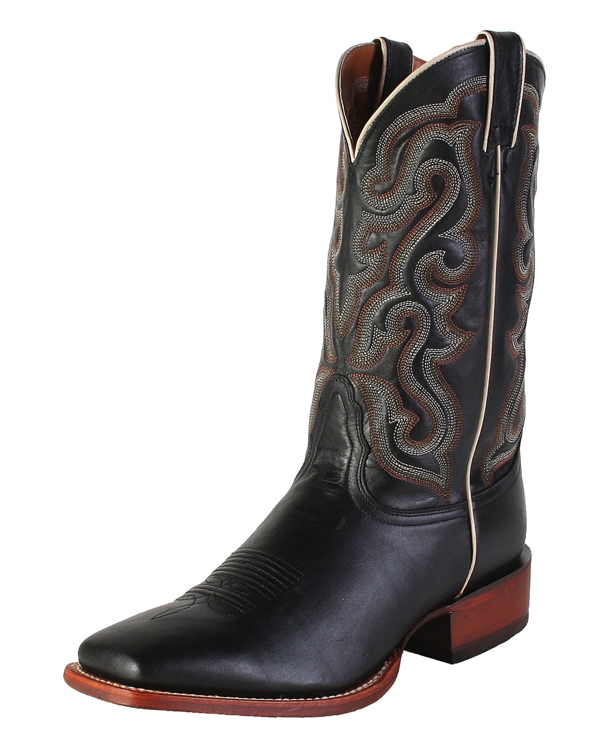 square toe boots black