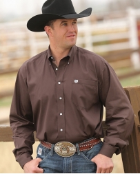 Cinch® Men's Big Man Solid Brown Long Sleeve Shirt