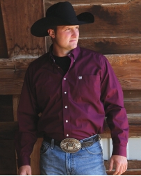 Cinch® Men's Solid Burgundy Long Sleeve Shirt