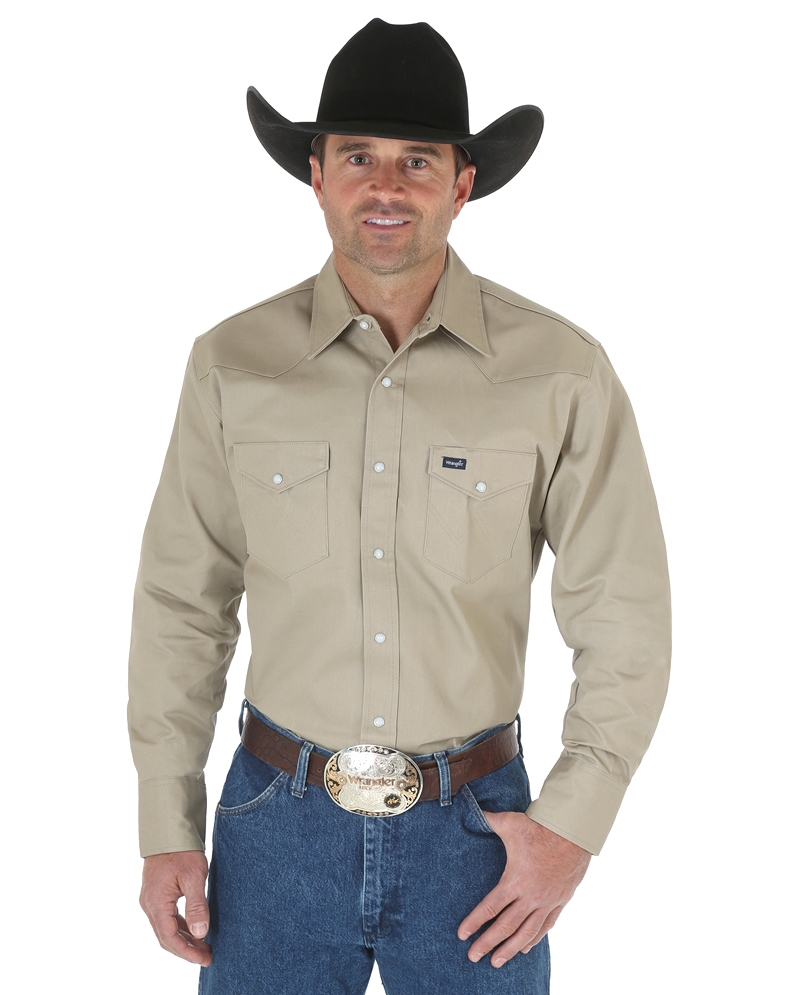 wrangler mens work shirts