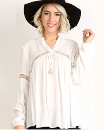 Mystree® Ladies' Boho White Top