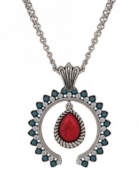 Rock 47 by Wrangler® Ladies' Tribal Flair Red and Turquoise Squash Blossom Necklace