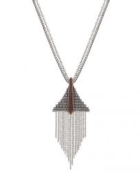 Rock 47™ by Wrangler® Ladies' Points of Aztec Fringed Pyramid Necklace