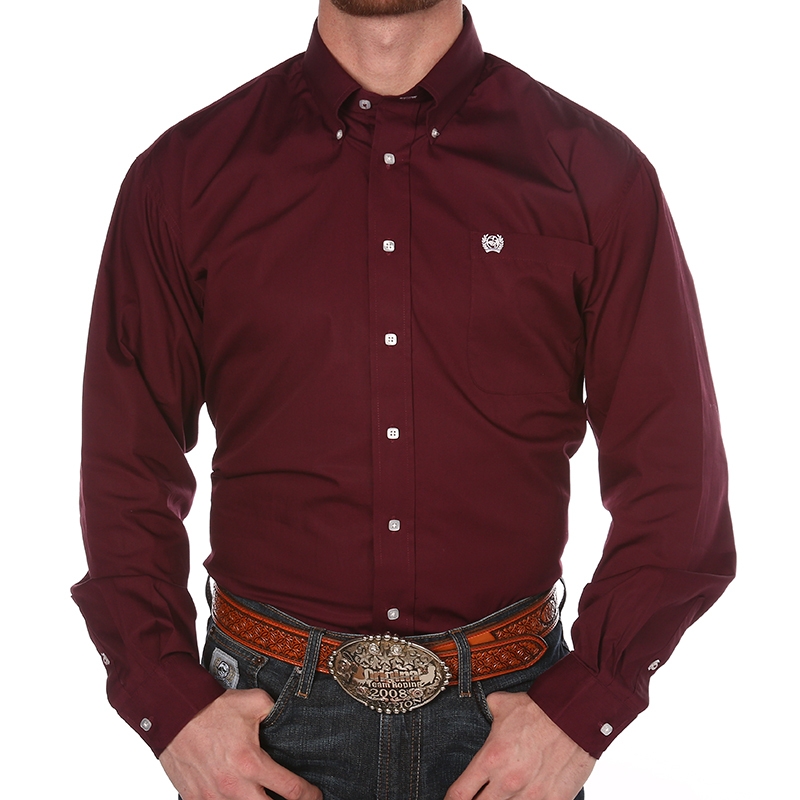 men's shirt with buttons halfway down