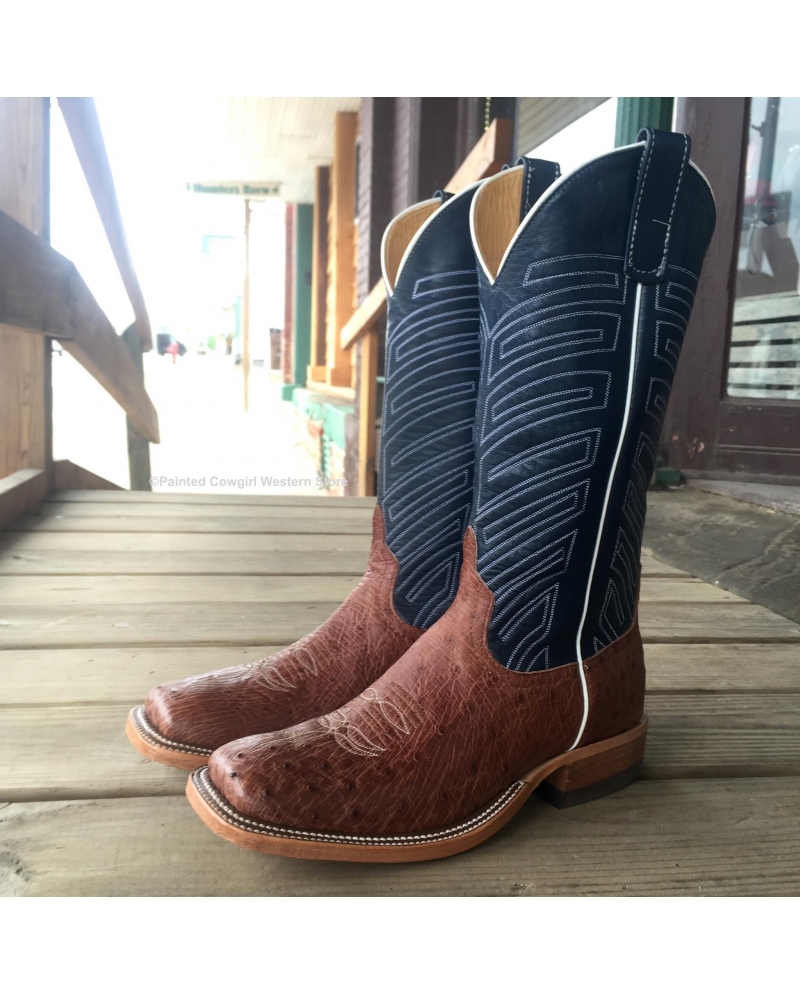 Anderson Bean Boot Company® Men's Smooth Ostrich Rum Brown/Regal Blue
