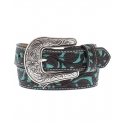 Wrangler® 20X® Girls' Floral Overlay Turquoise Belt