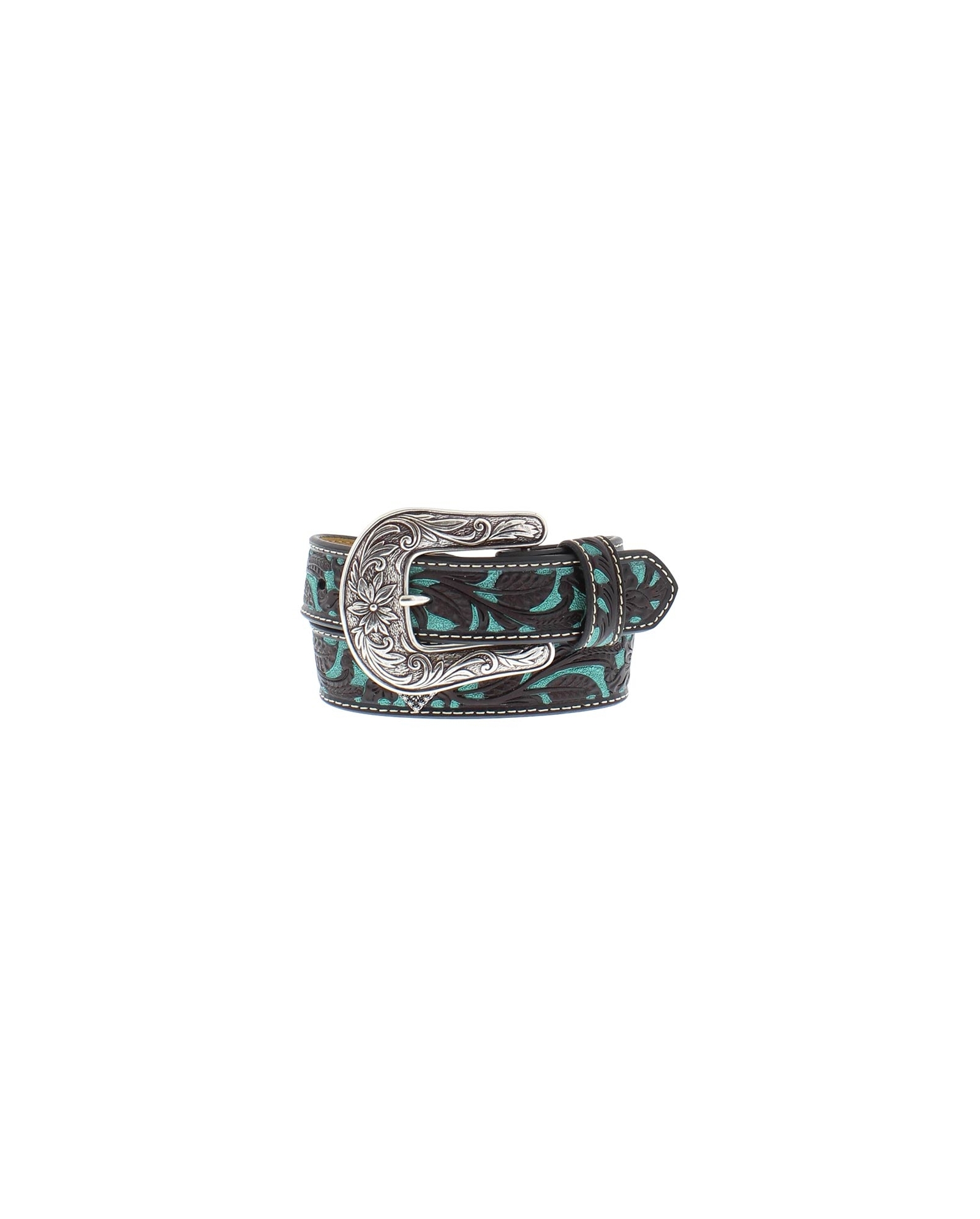 Wrangler® 20X® Girls' Floral Overlay Turquoise Belt - Fort Brands