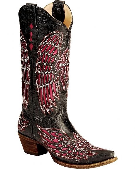 Corral Boots® Ladies' Pink Wing Cross 