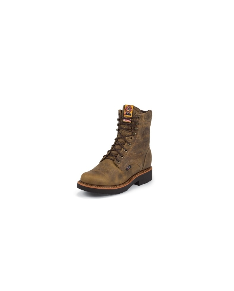 justin lace up steel toe work boots