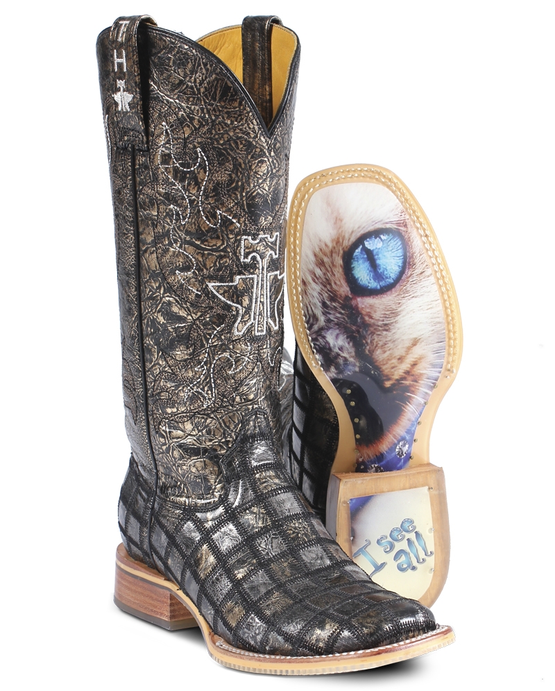 Tin Haul® Ladies' Meow Squares Stitch Boots Fort Brands