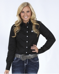 Cinch® Ladies' Solid Black LS Shirt