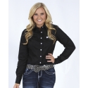 Cinch® Ladies' Solid Black LS Shirt