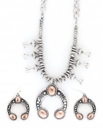 Cindy Smith® Ladies' Silver Copper Accent Necklace Set