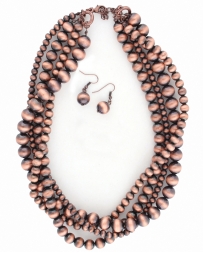 Cindy Smith® Ladies' Copper Beaded Multi Strand Necklace