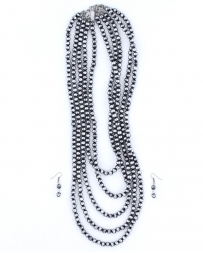 Cindy Smith® Ladies' Multi Strand Antique Black Necklace