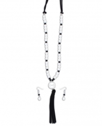 Cindy Smith® Ladies' Black and Pearl Necklace Set