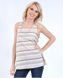 Hem & Thread® Ladies' Striped Split Back Tank