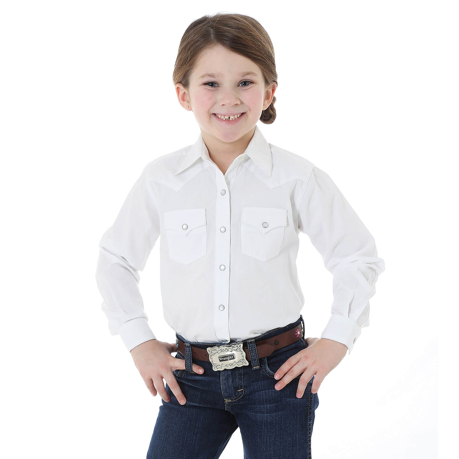 wrangler white long sleeve shirt