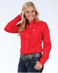 Cinch® Ladies' Long Sleeve Woven Red Shirt