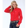 Cinch® Ladies' Long Sleeve Woven Red Shirt