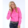 Cinch® Ladies' Pink Solid Long Sleeve Woven Shirt