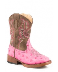 Roper® Kids' Annabelle Pink Ostrich Print Boot