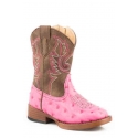 Roper® Kids' Annabelle Pink Ostrich Print Boot