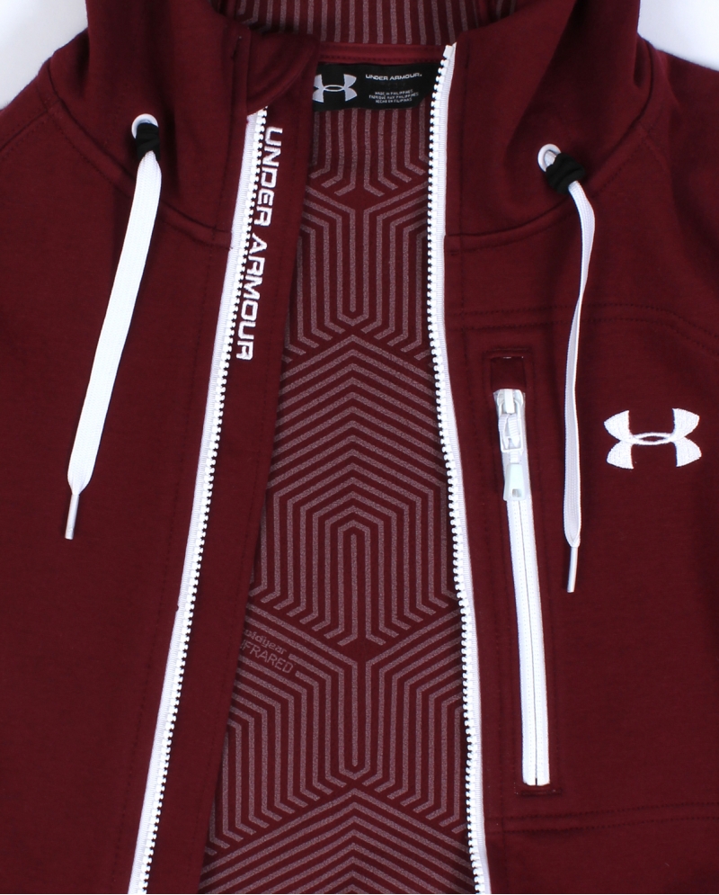 maroon under armour jacket