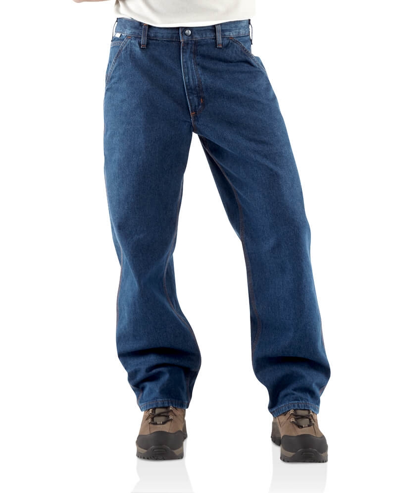 Carhartt® Men's Flame Resistant Denim Dungaree Pants Fort Brands