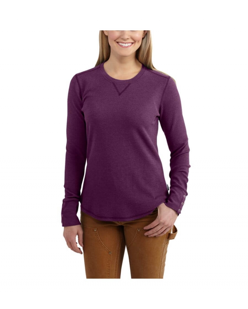 ladies waffle thermal shirts