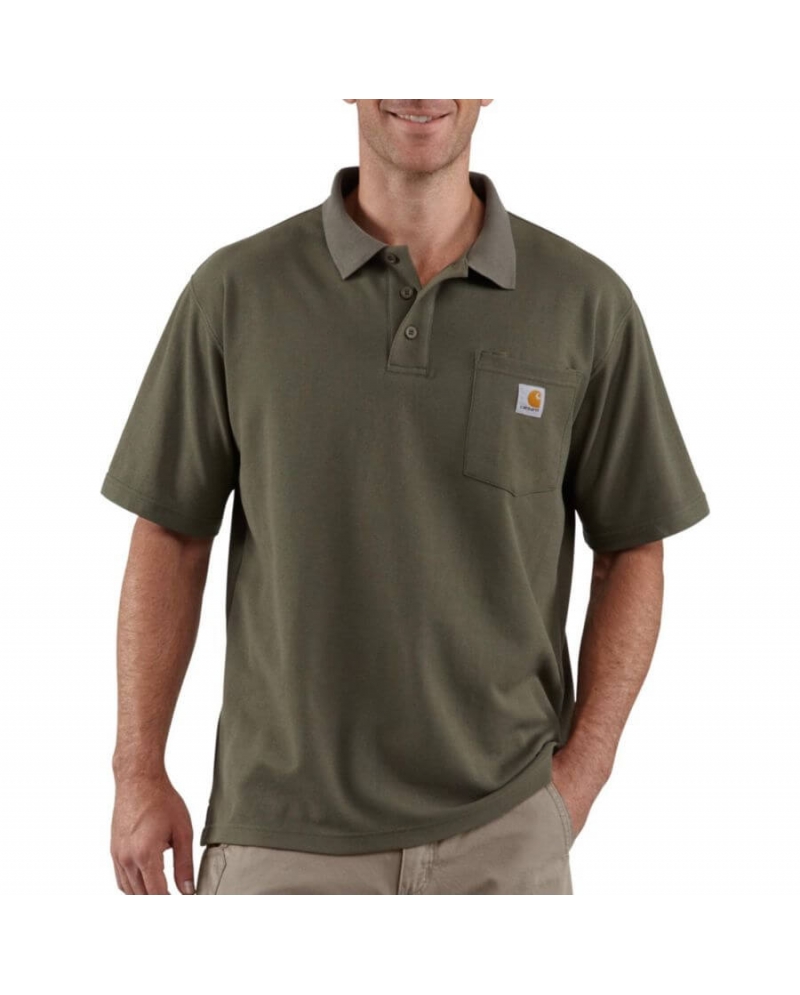 carhartt men's contractors work pocket polo