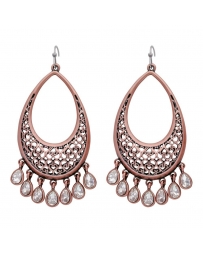 Rock 47 by Wrangler® Ladies' Copper & Rhinestone Drop Earrings