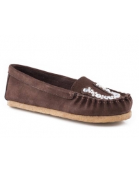 Roper® Ladies' Suede Moccasin With Crystals