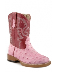 Roper® Girls' Toddler Pink Ostrich Boots